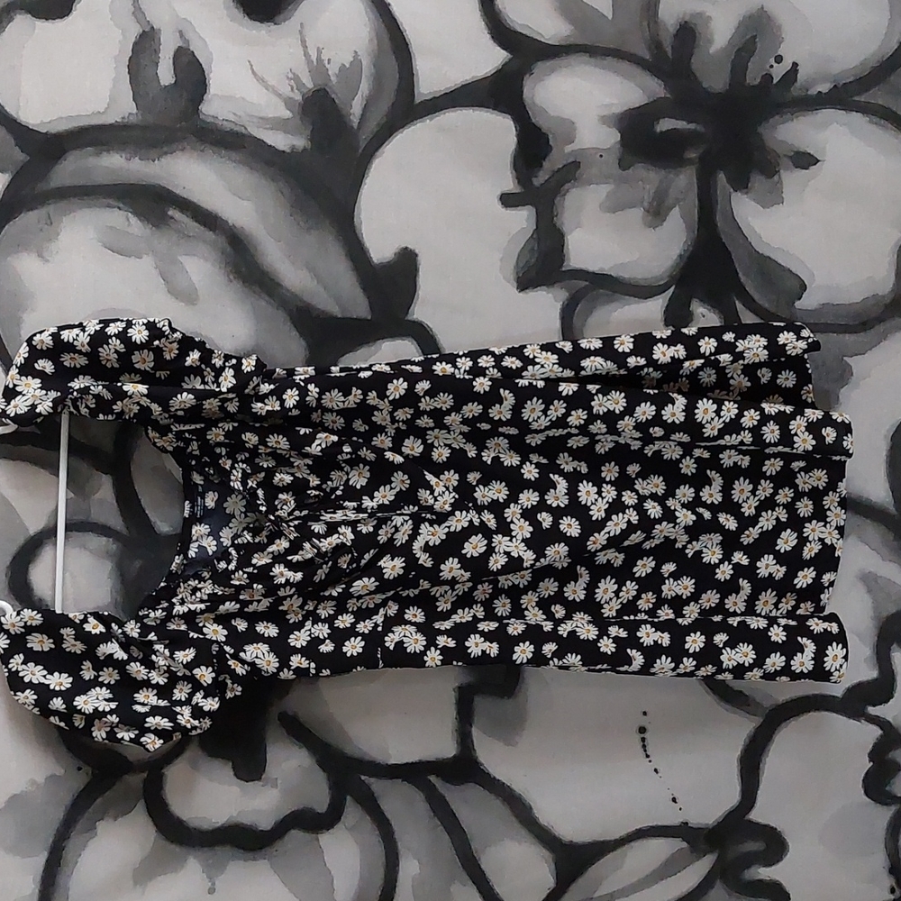 shein curve dress 3xl black n white flowered